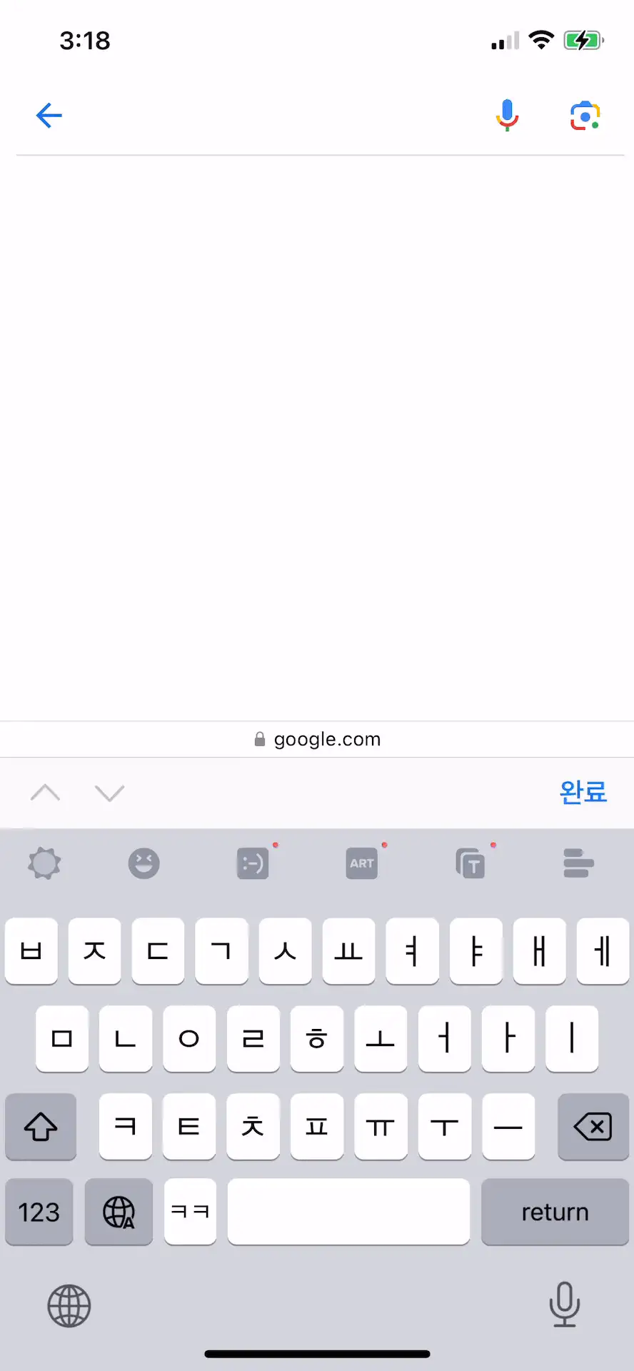 웹 입력 깜빡임 완화 기능 도입 전